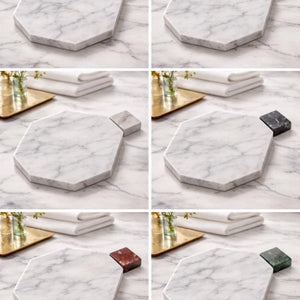 Calacatta | 10x10 | Octogon White | Antiqued with Verde Esme Dot