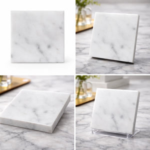 Calacatta | 10x10 | Octogon White | Antiqued with Carrara Dot