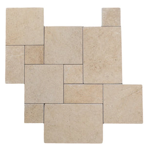 Cecina | Color: Beige | Material: Limestone | Finish: Tumbled brushed | Sold By: Case | Square Foot Per Case: 5.33 | Tile Size: 16"x24"x0.625" | Commercial: Yes | Residential: Yes | Floor Rated: Yes | Wet Areas: Yes | AJ-23-0809