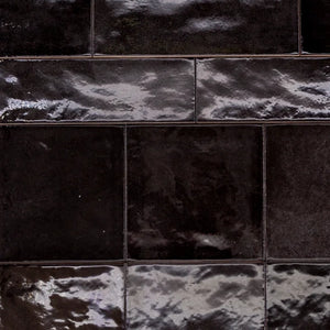 Provence | Color: Black | Material: Ceramic | Finish: Glossy | Sold By: Case | Square Foot Per Case: 10.76 | Tile Size: 5"x5"x0.375" | Commercial: No | Residential: Yes | Floor Rated: No | Wet Areas: Yes | AJ-23-