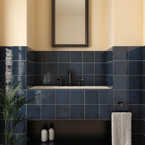 Provence | Color: Blue | Material: Ceramic | Finish: Glossy | Sold By: Case | Square Foot Per Case: 10.76 | Tile Size: 5"x5"x0.375" | Commercial: No | Residential: Yes | Floor Rated: No | Wet Areas: Yes | AJ-23-