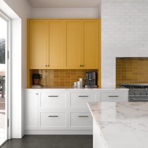 Provence | Color: Rich Yellow | Material: Ceramic | Finish: Glossy | Sold By: Case | Square Foot Per Case: 5.38 | Tile Size: 2.5"x8"x0.375" | Commercial: No | Residential: Yes | Floor Rated: No | Wet Areas: Yes | AJ-23-