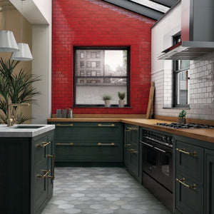 Provence | Color: Red | Material: Ceramic | Finish: Glossy | Sold By: Case | Square Foot Per Case: 5.38 | Tile Size: 2.5"x8"x0.375" | Commercial: No | Residential: Yes | Floor Rated: No | Wet Areas: Yes | AJ-23-