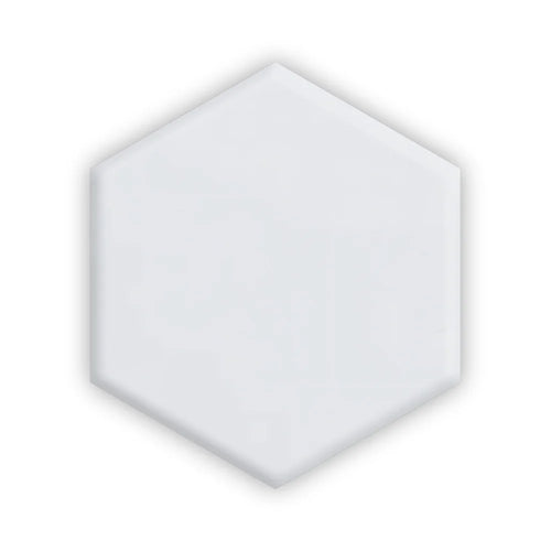 Rainier 4” Hexagon | Color: White | Material: Porcelain | Finish: Gloss | Sold By: SQFT | Tile Size: 4"x4"x0.313" | Commercial: No | Residential: Yes | Floor Rated: Yes | Wet Areas: Yes | AJ-23-1301
