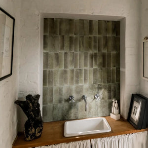 Granada I 2x6 | Gloss | Dark Grey | Material: Ceramic | Finish: Gloss | Sold By: SQFT | Tile Size: 2"x6"x0.375" | Commercial: Yes | Residential: Yes | Floor Rated: No | Wet Areas: No | AJ-23-0205