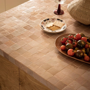 Zellige Mosaic - 2x2 | 11.81x11.81 | Moroccan Pink Bejmat | Gloss