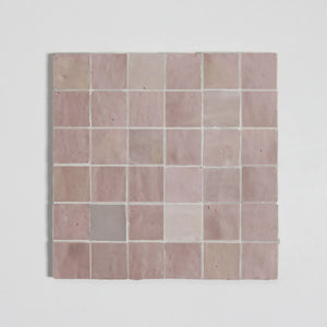Zellige Mosaic - 2x2 | 11.81x11.81 | Moroccan Pink Bejmat | Gloss