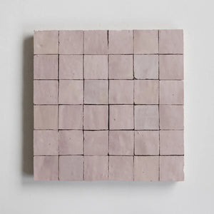 Zellige Mosaic - 2x2 | 11.81x11.81 | Moroccan Pink Bejmat | Gloss