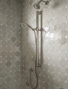 Zellige Mosaic - Octagon w Dot | 11.812x11.812 | Dust/Snow Dot