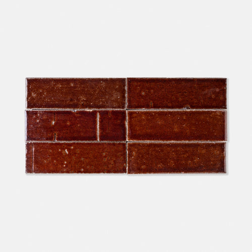Handcraft Glazed Brick Cocoa Bean | Color: Cocoa Bean| Material: Thin Brick | Finish: Matte | Sold By: SQFT | Tile Size: 2.5"x8"x0.5" | Commercial: Yes | Residential: Yes | Floor Rated: Yes | Wet Areas: Yes | AJ-23-1301