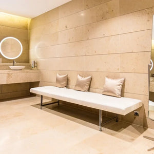 Jura Beige | Color: Light Beige | Material: Limestone | Finish: Honed | Sold By: SQFT | Tile Size: 12"x12"x0.375" | Commercial: Yes | Residential: Yes | Floor Rated: Yes | Wet Areas: Yes | AJ-23-0809