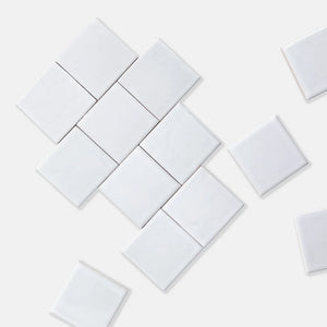 Rainier | Color: White | Material: Porcelain | Finish: Gloss | Sold By: SQFT | Tile Size: 4"x4"x0.313" | Commercial: No | Residential: Yes | Floor Rated: Yes | Wet Areas: Yes | AJ-23-1301