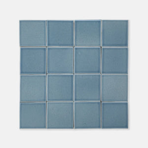Ice Blue | Color: Blue | Material: Porcelain | Finish: Gloss | Sold By: SQFT | Tile Size: 4"x4"x0.313" | Commercial: No | Residential: Yes | Floor Rated: Yes | Wet Areas: Yes | AJ-23-1301