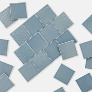 Ice Blue | Color: Blue | Material: Porcelain | Finish: Gloss | Sold By: SQFT | Tile Size: 4"x4"x0.313" | Commercial: No | Residential: Yes | Floor Rated: Yes | Wet Areas: Yes | AJ-23-1301