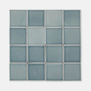 Celadon | Color: Blue | Material: Porcelain | Finish: Gloss | Sold By: SQFT | Tile Size: 4"x4"x0.313" | Commercial: No | Residential: Yes | Floor Rated: Yes | Wet Areas: Yes | AJ-23-1301