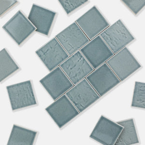 Celadon | Color: Blue | Material: Porcelain | Finish: Gloss | Sold By: SQFT | Tile Size: 4"x4"x0.313" | Commercial: No | Residential: Yes | Floor Rated: Yes | Wet Areas: Yes | AJ-23-1301