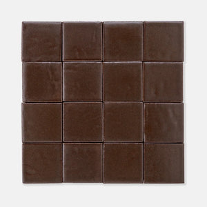 Chocolate | Color: Brown | Material: Porcelain | Finish: Matte | Sold By: SQFT | Tile Size: 4"x4"x0.313" | Commercial: Yes | Residential: Yes | Floor Rated: Yes | Wet Areas: Yes | AJ-23-1301