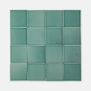 Northern Lights | Color: Green | Material: Porcelain | Finish: Gloss | Sold By: SQFT | Tile Size: 4"x4"x0.313" | Commercial: No | Residential: Yes | Floor Rated: Yes | Wet Areas: Yes | AJ-23-1301