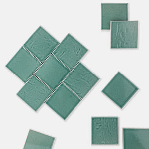Northern Lights | Color: Green | Material: Porcelain | Finish: Gloss | Sold By: SQFT | Tile Size: 4"x4"x0.313" | Commercial: No | Residential: Yes | Floor Rated: Yes | Wet Areas: Yes | AJ-23-1301