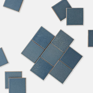 Light Denim | Color: Blue | Material: Porcelain | Finish: Gloss | Sold By: SQFT | Tile Size: 4"x4"x0.313" | Commercial: No | Residential: Yes | Floor Rated: Yes | Wet Areas: Yes | AJ-23-1301
