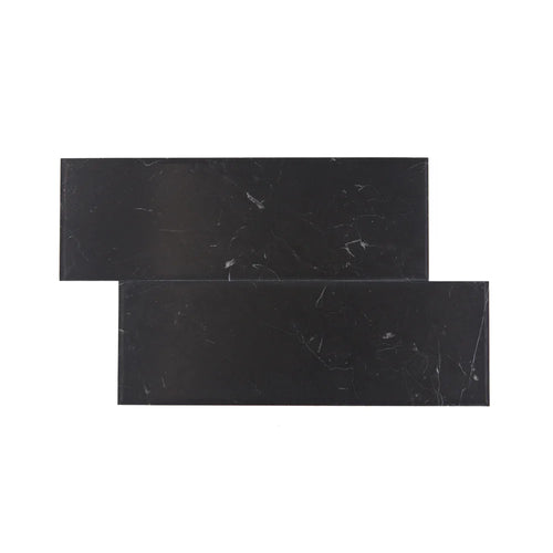 Nero Marquina | Color: Black/White | Material: Marble | Finish: Antique | Sold By: SQFT | Tile Size: 4"x12"x0.375" | Commercial: Yes | Residential: Yes | Floor Rated: Yes | Wet Areas: Yes | AJ-23-0809