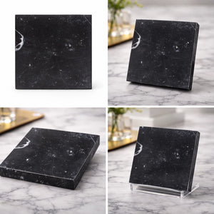 Calacatta | 10x10 | Octogon White | Antiqued with Nero Marquina Dot