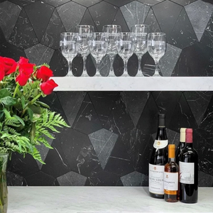 Nero Marquina | Color: Black/White | Material: Marble | Finish: Honed | Sold By: Case | Square Foot Per Case: 4 | Tile Size: 12"x24"x0.375" | Commercial: Yes | Residential: Yes | Floor Rated: Yes | Wet Areas: Yes | AJ-23-0809