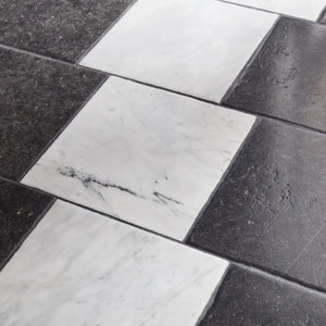 Noir Sully | Color: Dark Charcoal Grey | Material: Limestone | Finish: Old world | Sold By: Case | Square Foot Per Case: 4.5 | Tile Size: 18"x18"x0.375" | Commercial: Yes | Residential: Yes | Floor Rated: Yes | Wet Areas: Yes | AJ-23-0809