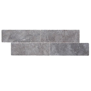 Pierre Noire | Color: Black | Material: Limestone | Finish: Tumbled | Sold By: SQFT | Tile Size: 3"x9"x0.375" | Commercial: Yes | Residential: Yes | Floor Rated: Yes | Wet Areas: Yes | AJ-23-0809