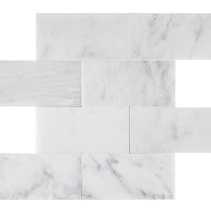 Contessa Bianco | Color: White/Light Grey | Material: Marble | Finish: Honed | Sold By: SQFT | Tile Size: 3"x6"x0.375" | Commercial: Yes | Residential: Yes | Floor Rated: Yes | Wet Areas: Yes | AJ-23-