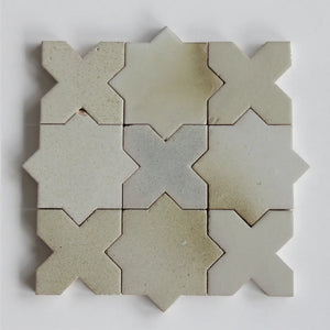 Tierra-Star & Cross | Color: Singe | Material: Ceramic | Finish: Gloss | Sold By: CASE | Square Foot Per Case: 10.76 | Tile Size: 4"x4"x0.433" | Commercial: Yes | Residential: Yes | Floor Rated: Yes | Wet Areas: Yes | AJ-23-3337-EZTIERSTX ESTRELLA-Singe-Star & Cross