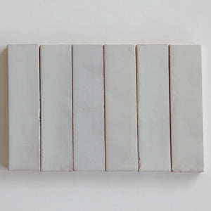 Tierra | Color: Nieve | Material: Ceramic | Finish: Gloss | Sold By: Case | Square Foot Per Case: 5.38 | Tile Size: 2"x8"x0.394" | Commercial: Yes | Residential: Yes | Floor Rated: No | Wet Areas: Yes | AJ-23-3337-EZTIER0520-Nieve