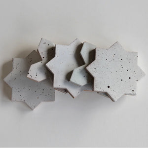 Tierra-Star & Cross | Color: Nieve Punto | Material: Ceramic | Finish: Gloss | Sold By: CASE | Square Foot Per Case: 10.76 | Tile Size: 4"x4"x0.433" | Commercial: Yes | Residential: Yes | Floor Rated: Yes | Wet Areas: Yes | AJ-23-3337-EZTIERSTX ESTRELLA-Nieve Punto-Star & Cross