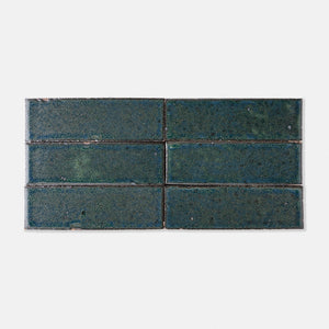 Handcraft Glazed Brick Peacock Green | Color: Peacock Green| Material: Thin Brick | Finish: Matte | Sold By: SQFT | Tile Size: 2.5"x8"x0.5" | Commercial: Yes | Residential: Yes | Floor Rated: Yes | Wet Areas: Yes | AJ-23-1301