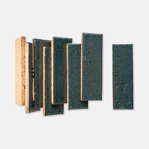 Handcraft Glazed Brick Peacock Green | Color: Peacock Green| Material: Thin Brick | Finish: Matte | Sold By: SQFT | Tile Size: 2.5"x8"x0.5" | Commercial: Yes | Residential: Yes | Floor Rated: Yes | Wet Areas: Yes | AJ-23-1301