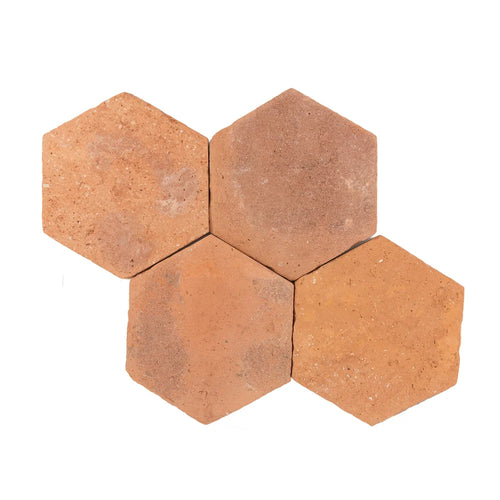 Vintage Terra Cotta Hex | Color: Terra Cotta | Material: Ceramic | Finish: Natural | Sold By: SQFT | Tile Size: 6"x6.875"x0.625" | Commercial: Yes | Residential: Yes | Floor Rated: Yes | Wet Areas: Yes | AJ-24-0809