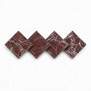 Calacatta | 10x10 | Octogon White | Antiqued with Rosso Levanto Dot