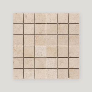 Fonjone (Gascogne Beige) 2x2 Mosaic 12x12 Beige Honed