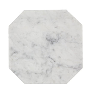 Carrara | 10x10 | Octogon White | Antiqued with Nero Marquina Dot