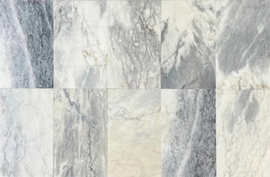 Sky | Color: Blue | Material: Marble | Finish: Honed Micro-Beveled | Sold By: Case | Square Foot Per Case: 4 | Tile Size: 12"x24"x0.394" | Commercial: Yes | Residential: Yes | Floor Rated: Yes | Wet Areas: Yes | AJ-23-1309