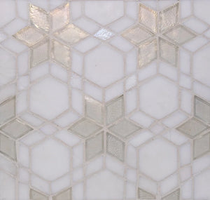 Artisan Edge - 1x1 | Color: Veil | Material: Glass | Finish: Blend | Sold By: Case | Square Foot Per Case: 9.59 | Tile Size: 11.75"x11.75"x0.24" | Commercial: Yes | Residential: Yes | Floor Rated: Yes | Wet Areas: Yes | AJ-23-1603