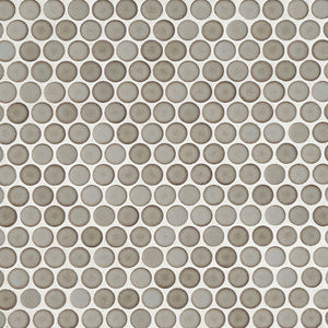 RT Penny | ¾ Penny Round | Color: Pumice | Material: Porcelain | Finish: Matte | Sold By: Case | Square Foot Per Case: 10 | Tile Size: 12"x12"x0.125" | Commercial: Yes | Residential: Yes | Floor Rated: Yes | Wet Areas: Yes | AJ-23-205