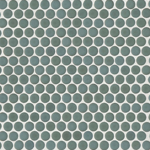 RT Penny | ¾ Penny Round | Color: Silver Sage | Material: Porcelain | Finish: Matte | Sold By: Case | Square Foot Per Case: 10 | Tile Size: 12"x12"x0.125" | Commercial: Yes | Residential: Yes | Floor Rated: Yes | Wet Areas: Yes | AJ-23-205