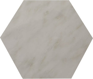 Contessa Bianco | Hexagon | Color: White/Light Grey | Material: Marble | Finish: Honed | Sold By: Piece | Tile Size: 6"x6"x0.375" | Commercial: Yes | Residential: Yes | Floor Rated: Yes | Wet Areas: Yes | AJ-23-