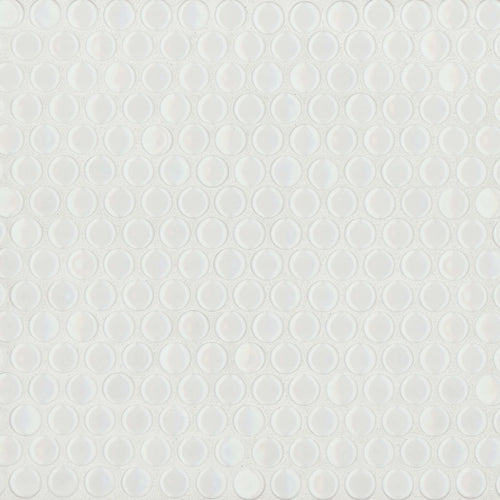 RT Penny | ¾ Penny Round | Color: White Gloss | Material: Porcelain | Finish: Gloss | Sold By: Case | Square Foot Per Case: 10 | Tile Size: 12"x12"x0.125" | Commercial: Yes | Residential: Yes | Floor Rated: No | Wet Areas: Yes | AJ-23-205