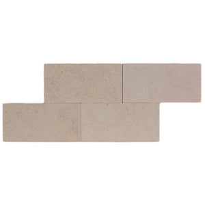 AJ-23-0809 | Belair (Porto Beige) | Light Beige | 3x6  | Color: Light Beige | Material: Limestone | Finish: Honed | Sold By: SQFT | Tile Size: 3"x6"x0.375" | Commercial: Yes | Residential: Yes | Floor Rated: Yes | Wet Areas: Yes