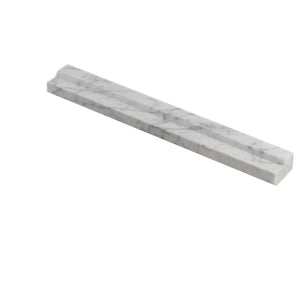 Bianco Carrara | Chair Rail | Color: Grey White | Material: Marble | Material: Marble | Finish: Honed | Sold By: Piece | Tile Size: 1.625"x12"x0.75" | Commercial: Yes | Residential: Yes | Floor Rated: Yes | Wet Areas: Yes | AJ-23-0809