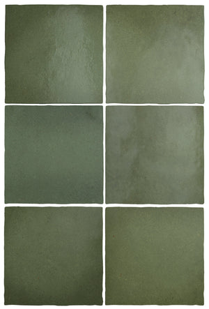 Artisan | Color: Dark Green | Material: Ceramic | Finish: Matte | Sold By: Case | Square Foot Per Case: 10.76 | Tile Size: 5"x5"x0.375" | Commercial: No | Residential: Yes | Floor Rated: No | Wet Areas: Yes | AJ-23-1920