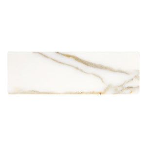 Calacatta | Color: White | Material: Marble | Finish: Tumbled | Sold By: SQFT | Tile Size: 3"x9"x0.375" | Commercial: Yes | Residential: Yes | Floor Rated: Yes | Wet Areas: Yes | AJ-23-0809