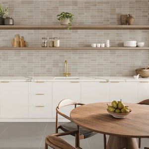 Dion | Color: Taupe | Material: Porcelain | Finish: Matte | Sold By: SQFT | Tile Size: 2"x6"x0.375" | Commercial: Yes | Residential: Yes | Floor Rated: Yes | Wet Areas: Yes | AJ-23-205